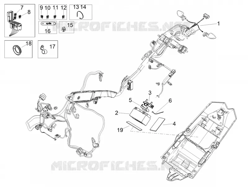 REAR ELECTRICAL SYSTEM Aprilia APRILIA-MOTORCYCLES 1100 TUONO 2024  Tuono V4 Factory 1100 E5 Superpole ABS