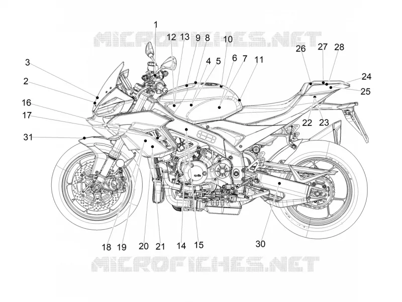 STICKERS Aprilia APRILIA-MOTORCYCLES 1100 TUONO 2025  Tuono V4 Factory 1100 E5+