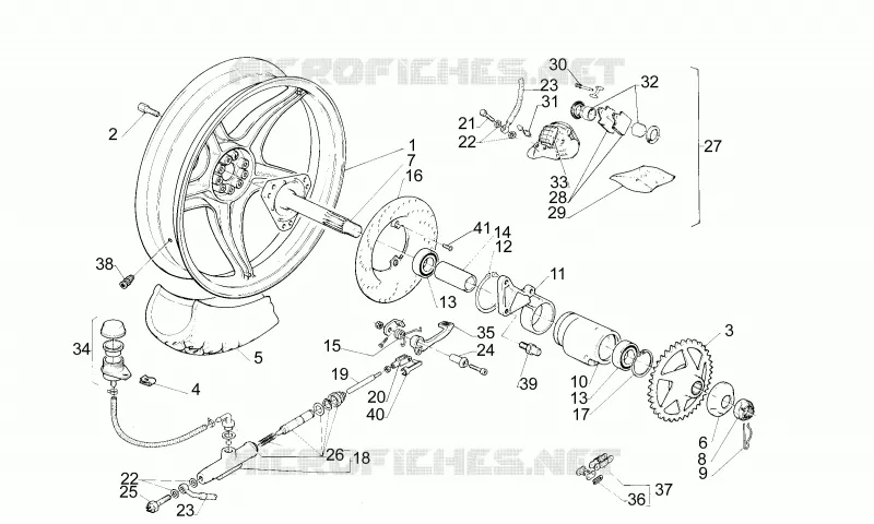 Rear wheel Aprilia APRILIA-MOTORCYCLES 50 AF1 1992  AF1 FUTURA