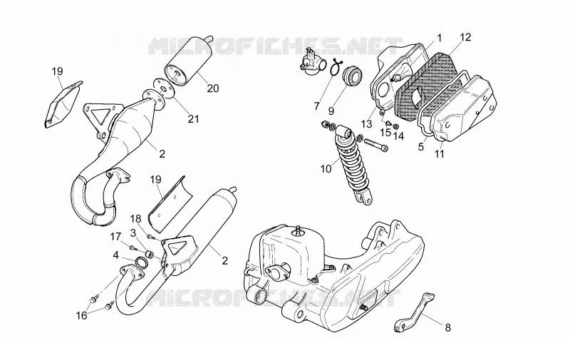 Exhaust unit Aprilia APRILIA-SCOOTER 50 AMICO 1993  AMICO LX- SPORT-CAT