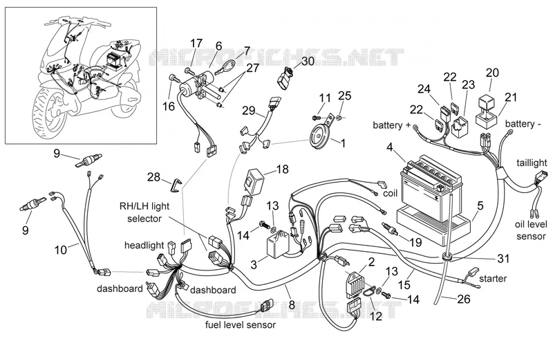 Electrical system Aprilia APRILIA-SCOOTER 50 AREA-51 1999  Area 51