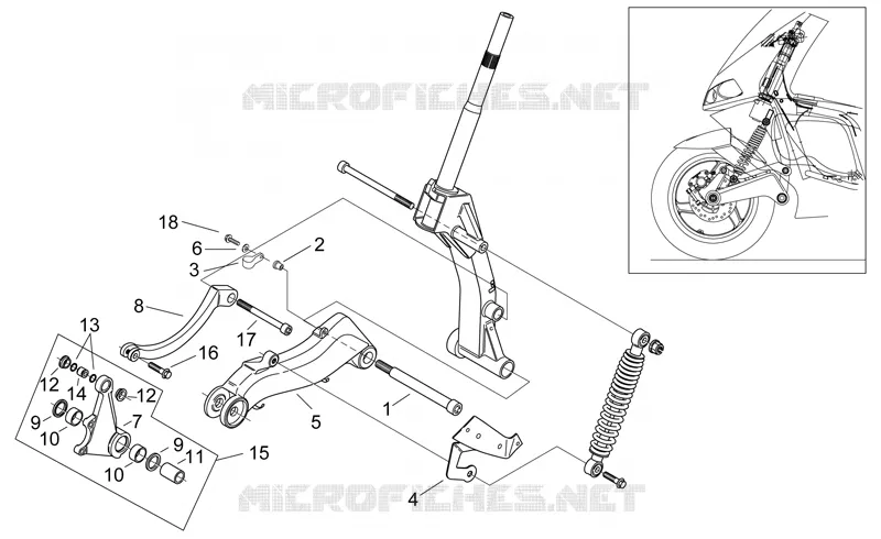 Front shock absorber I Aprilia APRILIA-SCOOTER 50 AREA-51 1999  Area 51