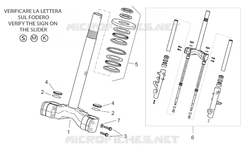 Front fork I Aprilia APRILIA-SCOOTER 200 ATLANTIC 2005  Atlantic
