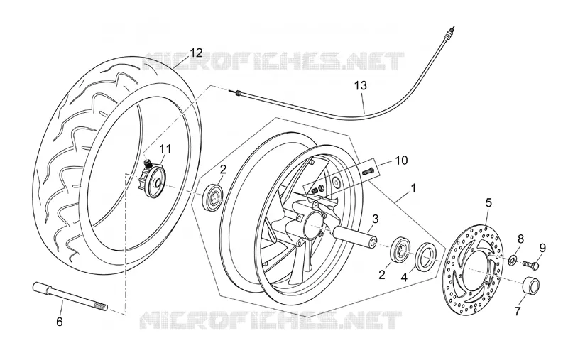 Front wheel Aprilia APRILIA-SCOOTER 250 ATLANTIC 2006  Atlantic