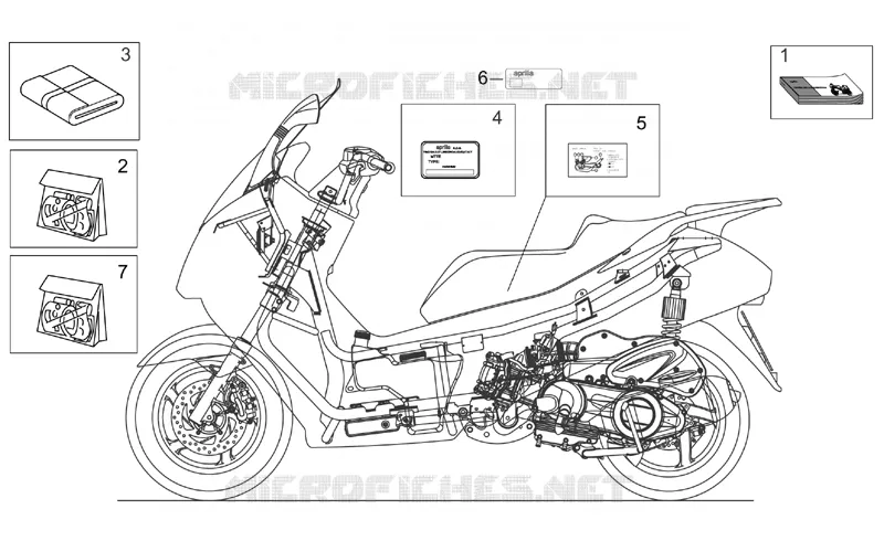 Plate set-decal-op.handbooks Aprilia APRILIA-SCOOTER 250 ATLANTIC 2004  Atlantic