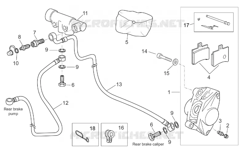 Rear brake caliper Aprilia APRILIA-SCOOTER 250 ATLANTIC 2005  Atlantic