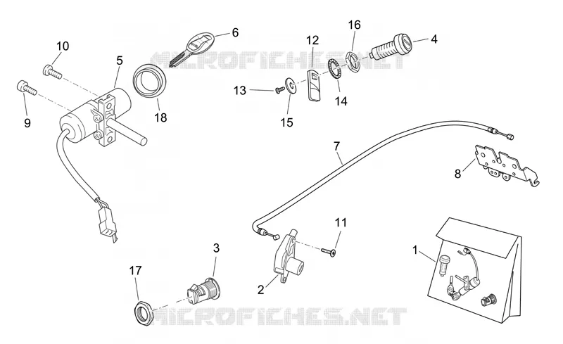 Lock hardware kit Aprilia APRILIA-SCOOTER 250 ATLANTIC 2007  Atlantic