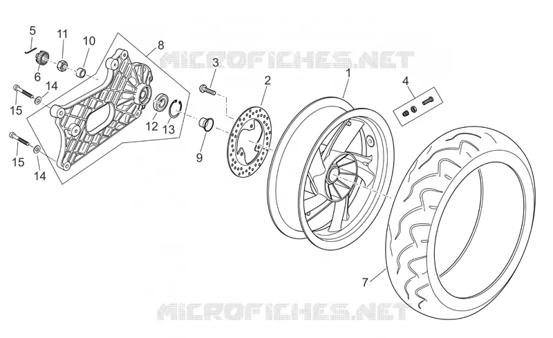 Rear wheel Aprilia APRILIA-SCOOTER 125 ATLANTIC 2006  Atlantic