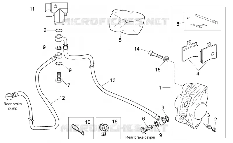 Rear brake caliper Aprilia APRILIA-SCOOTER 125 ATLANTIC 2012  Atlantic E3