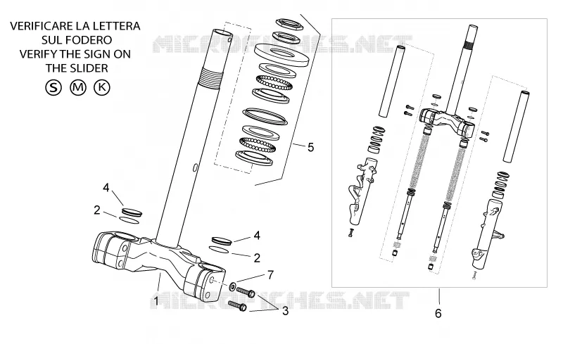 Front fork I Aprilia APRILIA-SCOOTER 300 ATLANTIC 2012  Atlantic