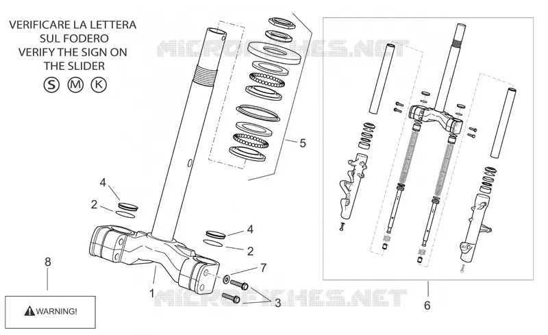 Front fork I Aprilia APRILIA-SCOOTER 400 ATLANTIC 2008  Atlantic Sprint