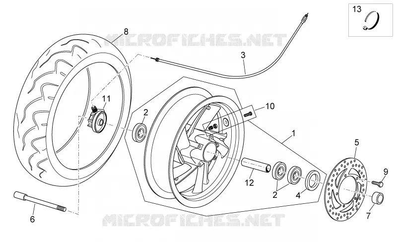 Front wheel Aprilia APRILIA-SCOOTER 400 ATLANTIC 2008  Atlantic Sprint