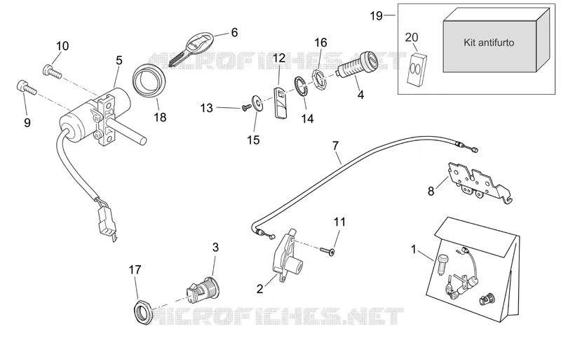 Lock hardware kit Aprilia APRILIA-SCOOTER 500 ATLANTIC 2005  Atlantic Sprint