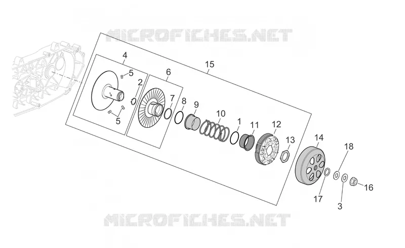 Pulley assy., driven Aprilia APRILIA-SCOOTER 400 ATLANTIC 2007  Atlantic Sprint