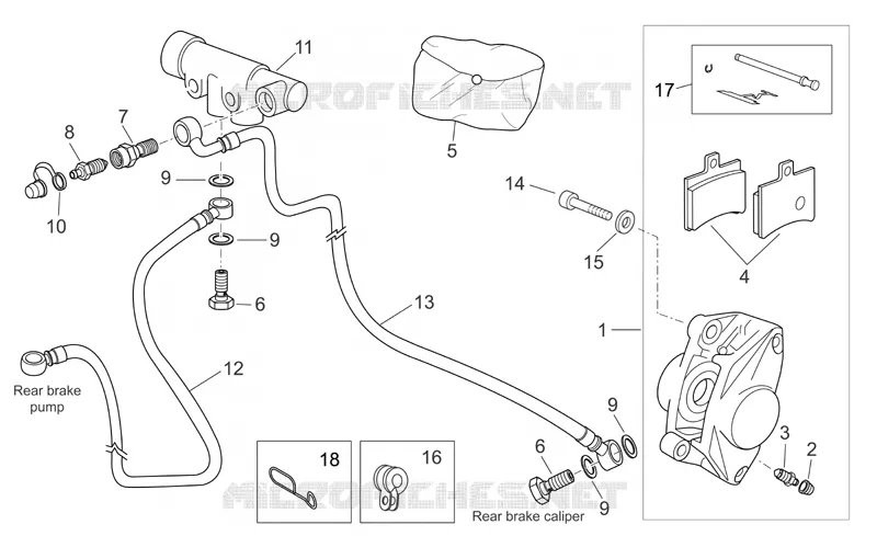 Rear brake caliper Aprilia APRILIA-SCOOTER 500 ATLANTIC 2007  Atlantic Sprint