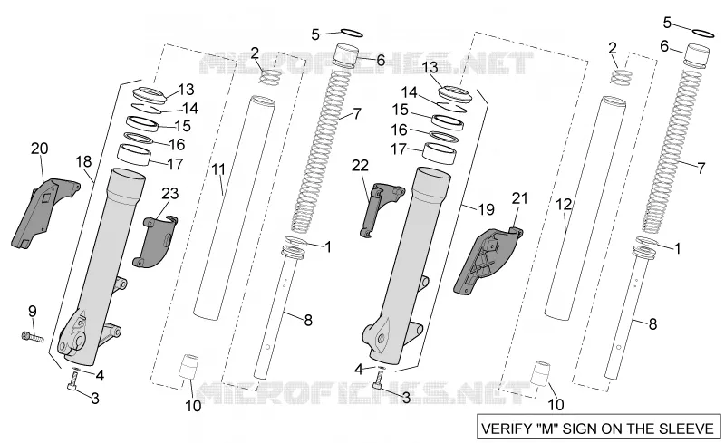 Marzocchi front fork - Hubs, sleeves Aprilia APRILIA-SCOOTER 500 ATLANTIC 2001  Atlantic