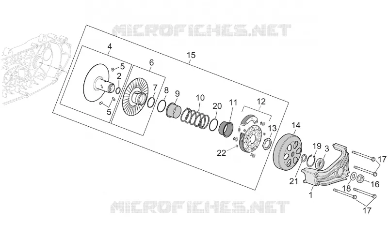 Pulley assy., driven Aprilia APRILIA-SCOOTER 500 ATLANTIC 2002  Atlantic